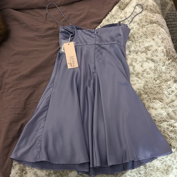 Empire Waistline Mini Dress in Periwinkle - Picture 7 of 8